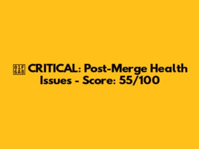 🚨 CRITICAL: Post-Merge Health Issues - Score: 55/100