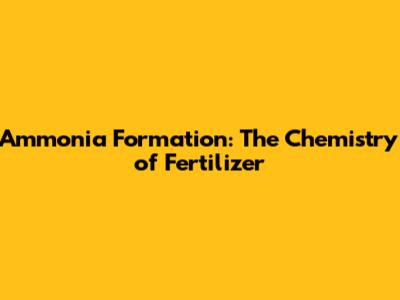 Ammonia Formation: The Chemistry of Fertilizer