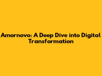 Amornovo: A Deep Dive into Digital Transformation