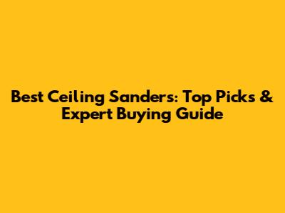 Best Ceiling Sanders: Top Picks & Expert Buying Guide