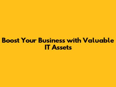 Boost Your Business with Valuable IT Assets