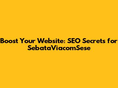 Boost Your Website: SEO Secrets for SebataViacomSese