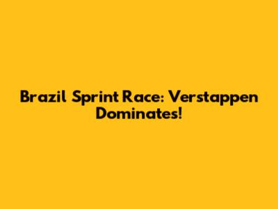 Brazil Sprint Race: Verstappen Dominates!