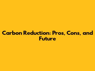 Carbon Reduction: Pros, Cons, and Future