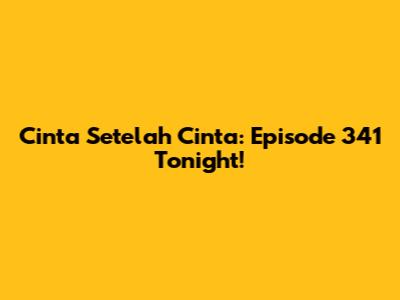 Cinta Setelah Cinta: Episode 341 Tonight!