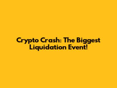 Crypto Crash: The Biggest Liquidation Event!