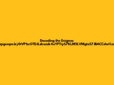 Decoding the Enigma: zpgssspeJzj4tVP1zc0TDJLzkozzk4xYPTiyS7KLM5LVMgtzS7JBACCdwllzs