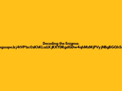 Decoding the Enigma: zpgssspeJzj4tVP1zc0zKhKLszLKjRXYDRgdGDw4qhMzMjPVyjNBgBGQh5zs