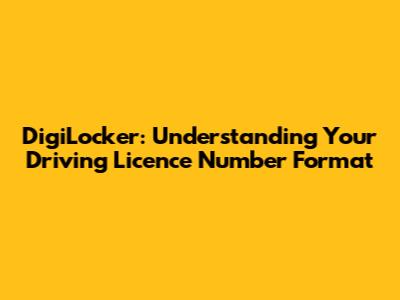 DigiLocker: Understanding Your Driving Licence Number Format
