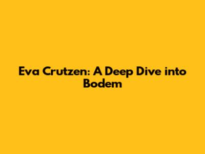 Eva Crutzen: A Deep Dive into 'Bodem'