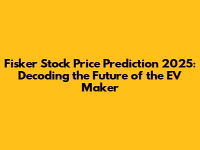Fisker Stock Price Prediction 2025: Decoding the Future of the EV Maker