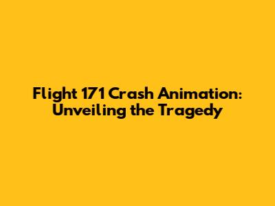 Flight 171 Crash Animation: Unveiling the Tragedy
