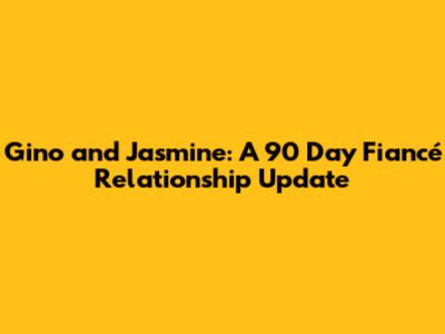 Gino and Jasmine: A 90 Day Fiancé Relationship Update
