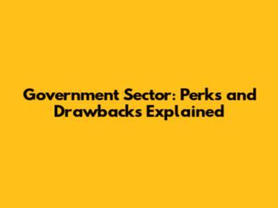 Government Sector: Perks and Drawbacks Explained