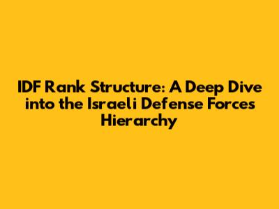 IDF Rank Structure: A Deep Dive into the Israeli Defense Forces Hierarchy