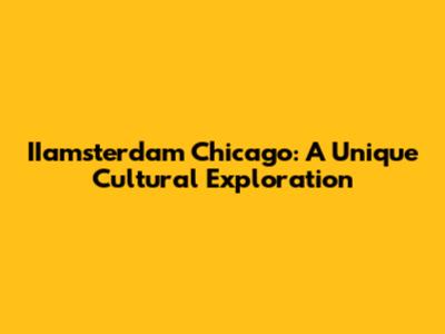 IIamsterdam Chicago: A Unique Cultural Exploration