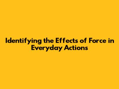 Identifying the Effects of Force in Everyday Actions