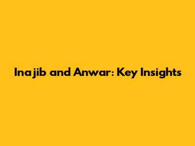 Inajib and Anwar: Key Insights
