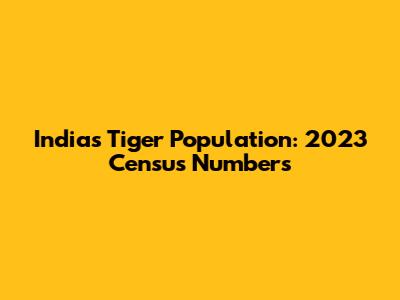 India's Tiger Population: 2023 Census Numbers