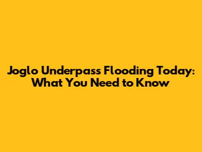 Joglo Underpass Flooding Today: What You Need to Know