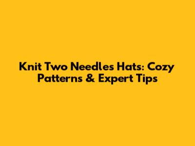 Knit Two Needles Hats: Cozy Patterns & Expert Tips