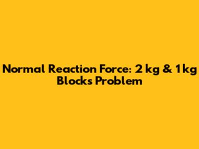 Normal Reaction Force: 2 kg & 1 kg Blocks Problem