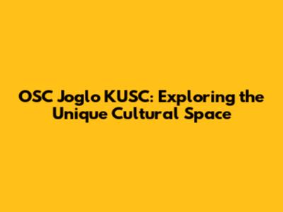 OSC Joglo KUSC: Exploring the Unique Cultural Space