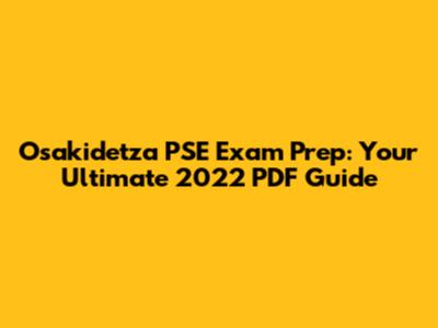Osakidetza PSE Exam Prep: Your Ultimate 2022 PDF Guide