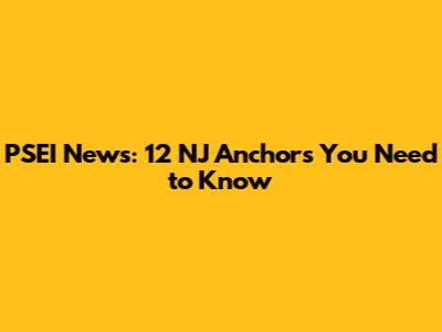 PSEI News: 12 NJ Anchors You Need to Know