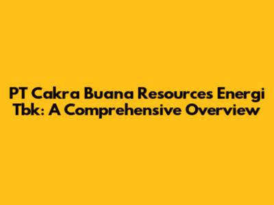 PT Cakra Buana Resources Energi Tbk: A Comprehensive Overview