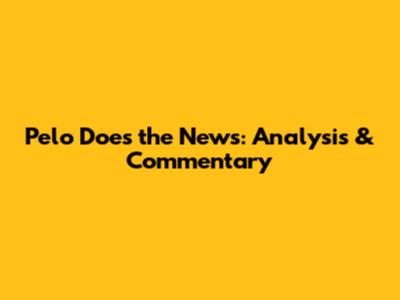 Pelo Does the News: Analysis & Commentary