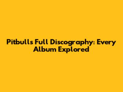 Pitbull's Full Discography: Every Album Explored