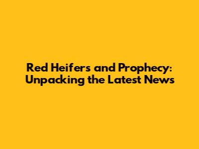 Red Heifers and Prophecy: Unpacking the Latest News