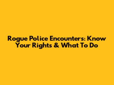 Rogue Police Encounters: Know Your Rights & What To Do