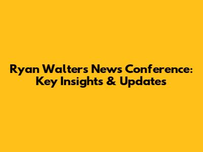 Ryan Walters News Conference: Key Insights & Updates
