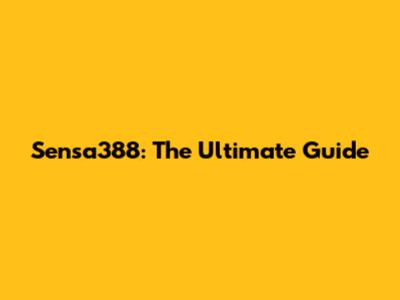 Sensa388: The Ultimate Guide