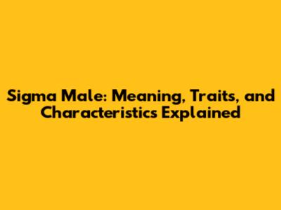 Sigma Male: Meaning, Traits, and Characteristics Explained