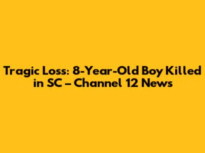 Tragic Loss: 8-Year-Old Boy Killed in SC – Channel 12 News