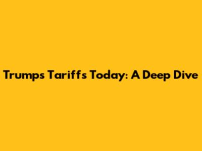 Trump's Tariffs Today: A Deep Dive