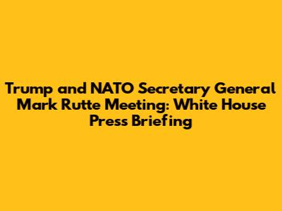 Trump and NATO Secretary General Mark Rutte Meeting: White House Press Briefing