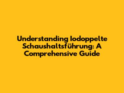 Understanding Iodoppelte Schaushaltsführung: A Comprehensive Guide