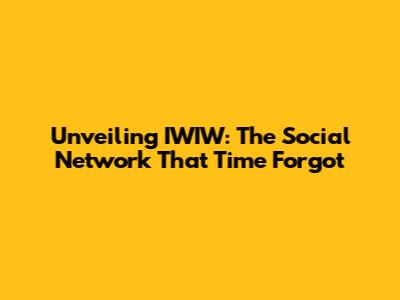 Unveiling IWIW: The Social Network That Time Forgot