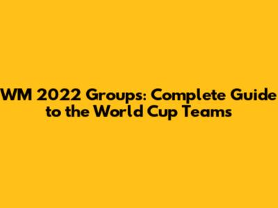 WM 2022 Groups: Complete Guide to the World Cup Teams