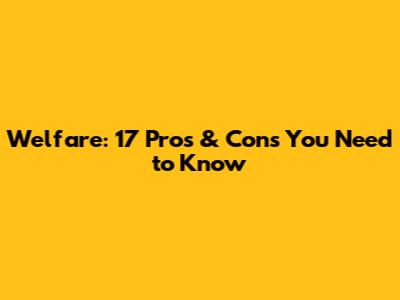 Welfare: 17 Pros & Cons You Need to Know