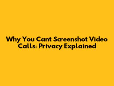 Why You Can't Screenshot Video Calls: Privacy Explained