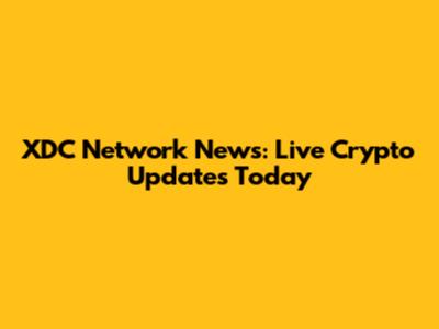 XDC Network News: Live Crypto Updates Today