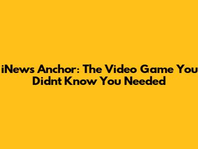 iNews Anchor: The Video Game You Didn't Know You Needed